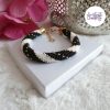 MIRALYS || Bracelet Crocheté Fait Main en Acier Inoxydable et Perles “Miyuki” - Noir & Blanc