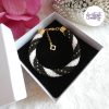 MIRALYS || Bracelet Crocheté Fait Main en Acier Inoxydable et Perles “Miyuki” - Noir & Blanc