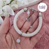 BUTTERFLY || Bracelet Crocheté Fait Main En Acier Inoxydable Et Perles “Miyuki” & Opalite