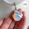 BUTTERFLY || Collier Crocheté Fait Main En Acier Inoxydable Et Perles “Miyuki” & Opalite