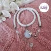 BUTTERFLY || Collier Crocheté Fait Main En Acier Inoxydable Et Perles “Miyuki” & Opalite