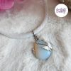 BUTTERFLY || Collier Crocheté Fait Main En Acier Inoxydable Et Perles “Miyuki” & Opalite