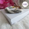 MIRALYS || Bracelet Crocheté Fait Main en Acier Inoxydable et Perles “Miyuki” - Vitrail & Blanc