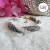 MIRALYS || Bracelet Crocheté Fait Main en Acier Inoxydable et Perles “Miyuki” - Vitrail & Blanc