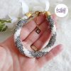 MIRALYS || Bracelet Crocheté Fait Main en Acier Inoxydable et Perles “Miyuki” - Vitrail & Blanc
