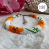 POPPY || Bracelet Crocheté Fait Main en Acier Inoxydable et Perles “Miyuki” - Blanc & Oranger