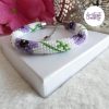POPPY || Bracelet Crocheté Fait Main en Acier Inoxydable et Perles “Miyuki” - Blanc & Violet