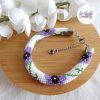 POPPY || Bracelet Crocheté Fait Main en Acier Inoxydable et Perles “Miyuki” - Blanc & Violet