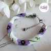 POPPY || Bracelet Crocheté Fait Main en Acier Inoxydable et Perles “Miyuki” - Blanc & Violet