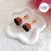 LYSEA || Boucles d'oreilles Crochetées Fait Main en Acier Inoxydable et Perles “Miyuki” - Noir & Rouge