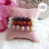 AELORIA || Bracelet Elastique fait-main en Perles Amethyste, Cornaline, Rhodonite et Opalite
