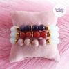 AELORIA || Bracelet Elastique fait-main en Perles Amethyste, Cornaline, Rhodonite et Opalite