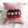 AELORIA || Bracelet Elastique fait-main en Perles Amethyste, Cornaline, Rhodonite et Opalite