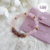 AELORIA || Bracelet Elastique fait-main en Acier Inoxydable & Perles Lépidolite, Quartz Rose