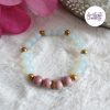 AELORIA || Bracelet Elastique fait-main en Perles Amethyste, Cornaline, Rhodonite et Opalite