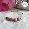 AELORIA || Bracelet Elastique fait-main en Perles Amethyste, Cornaline, Rhodonite et Opalite