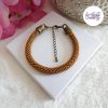 ELORA || Bracelet Crocheté Fait Main en Perles “Miyuki” – Bronze & Turquoise