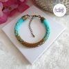 ELORA || Bracelet Crocheté Fait Main en Perles “Miyuki” – Bronze & Turquoise