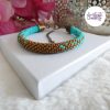 ELORA || Bracelet Crocheté Fait Main en Perles “Miyuki” – Bronze & Turquoise