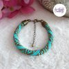 ELORA || Bracelet Crocheté Fait Main en Perles “Miyuki” – Bronze & Turquoise