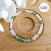 LYSANDRA || Bracelet Elastique fait-main en Perles Amethyste, Aventurine & Quartz Cerise