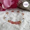LYSANDRA || Bracelet Elastique fait-main en Perles Amethyste, Aventurine & Quartz Cerise