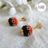 LYSEA || Boucles d'oreilles Crochetées Fait Main en Acier Inoxydable et Perles “Miyuki” - Noir & Rouge