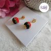 LYSEA || Boucles d'oreilles Crochetées Fait Main en Acier Inoxydable et Perles “Miyuki” - Noir & Rouge