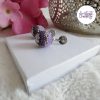 LYSEA || Boucles d'oreilles Crochetées Fait Main en Acier Inoxydable et Perles “Miyuki” - Violet