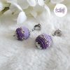 LYSEA || Boucles d'oreilles Crochetées Fait Main en Acier Inoxydable et Perles “Miyuki” - Violet