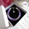LYSEA || Bracelet Crocheté Fait Main en Acier Inoxydable et Perles “Miyuki” - Violet