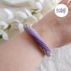 LYSEA || Bracelet Crocheté Fait Main en Acier Inoxydable et Perles “Miyuki” - Violet