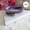 LYSEA || Bracelet Memoire Crocheté Fait Main en Acier Inoxydable et Perles “Miyuki” - Violet
