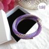 LYSEA || Bracelet Memoire Crocheté Fait Main en Acier Inoxydable et Perles “Miyuki” - Violet