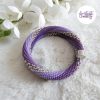 LYSEA || Bracelet Memoire Crocheté Fait Main en Acier Inoxydable et Perles “Miyuki” - Violet