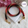 LYSEA || Colliier Crocheté Fait Main en Acier Inoxydable et Perles “Miyuki” - Noir & Rouge