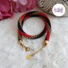 LYSEA || Colliier Crocheté Fait Main en Acier Inoxydable et Perles “Miyuki” - Noir & Rouge