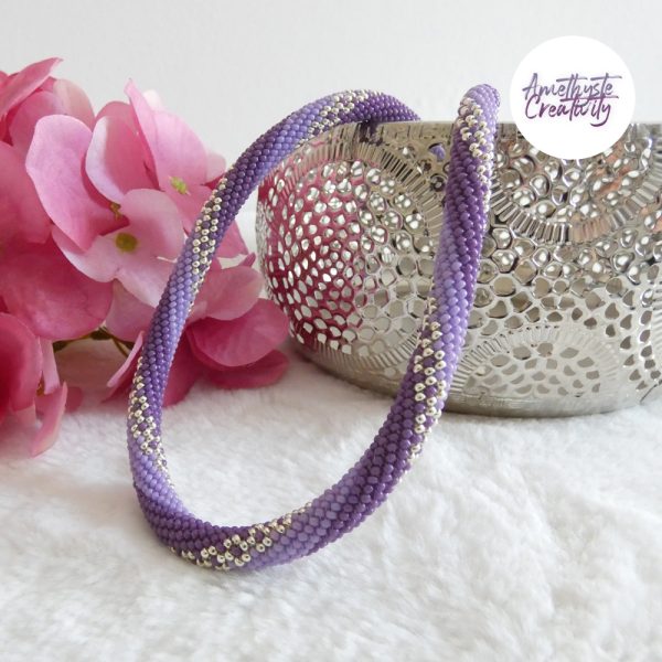 LYSEA || Collier Crocheté Fait Main en Acier Inoxydable et Perles “Miyuki” - Violet