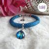 SAPHYRA || Bracelet Fin avec Breloque Fait Main Crocheté En Perles “Miyuki” - Bleu Saphir