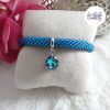 SAPHYRA || Bracelet Fin avec Breloque Fait Main Crocheté En Perles “Miyuki” - Bleu Saphir