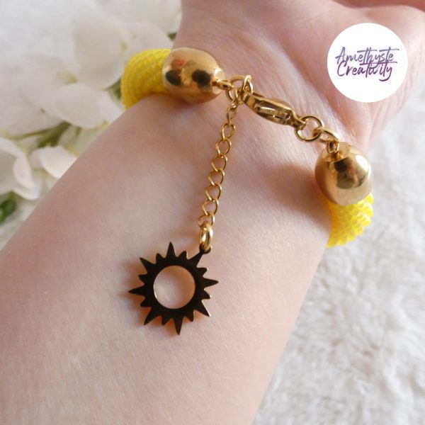 SUNNY || Bracelet Fait Main Crocheté En Perles “Miyuki” - Jaune Mat