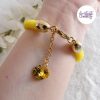 SUNNY || Bracelet Fin avec Breloque Fait Main Crocheté En Perles “Miyuki” - Jaune Mat