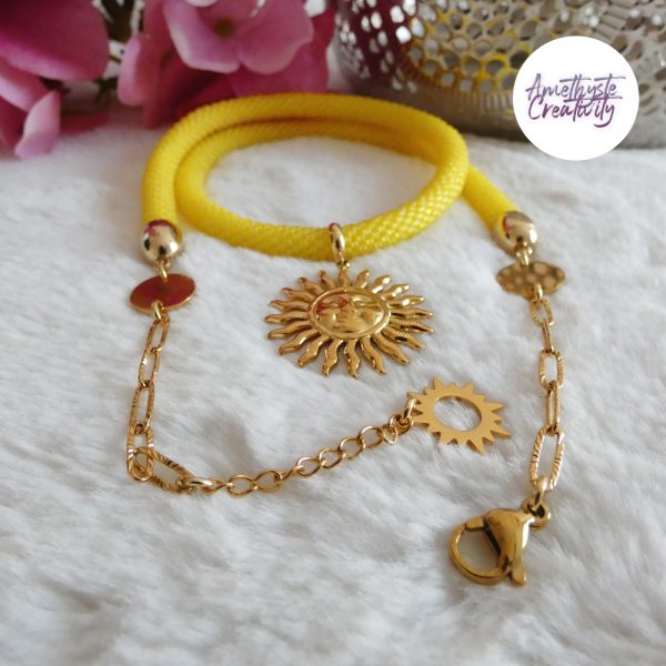SUNNY || Collier Fait Main Crocheté En Perles “Miyuki” - Jaune Mat