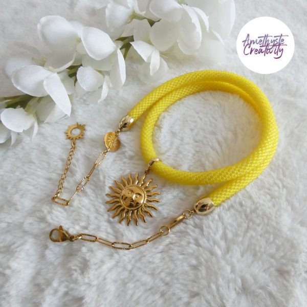 SUNNY || Collier Fait Main Crocheté En Perles “Miyuki” - Jaune Mat