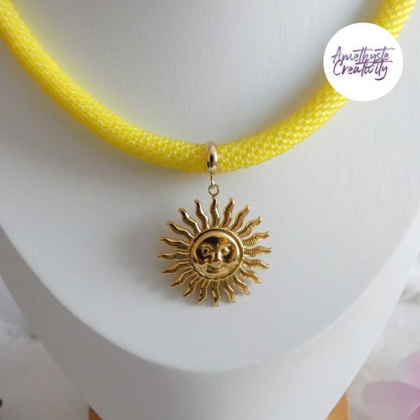 SUNNY || Collier Fait Main Crocheté En Perles “Miyuki” - Jaune Mat