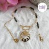 ASTERIA || Collier Fait main en Acier Inoxydable, Turquoise Africaine & Opalite