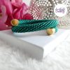 Bracelet Mémoire Sans Fermoir Crocheté Fait Main en Perles "Miyuki" - Vert Emeuraude