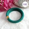 Bracelet Mémoire Sans Fermoir Crocheté Fait Main en Perles "Miyuki" - Vert Emeuraude