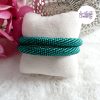 Bracelet Mémoire Sans Fermoir Crocheté Fait Main en Perles "Miyuki" - Vert Emeuraude