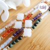 ORALIS || Bracelets Fait main en Acier Inoxydable, Opalite, Amethyste, Turquoise Africaine, Cornaline Ou Quartz Rose